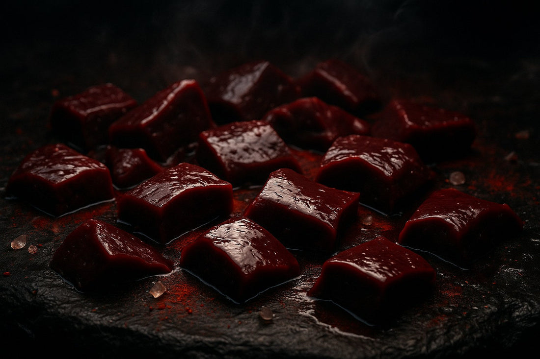 Raw beef liver on dark stone, the most nutrient-dense food for men over 40