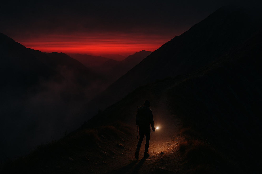 Pre-dawn alpine trail with a single headlamp — Brookhaven Performance Journal